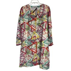 Sohaye By Diners Womens Printed Tunic Kurta L Multicolor Cotton Linen Blend  14